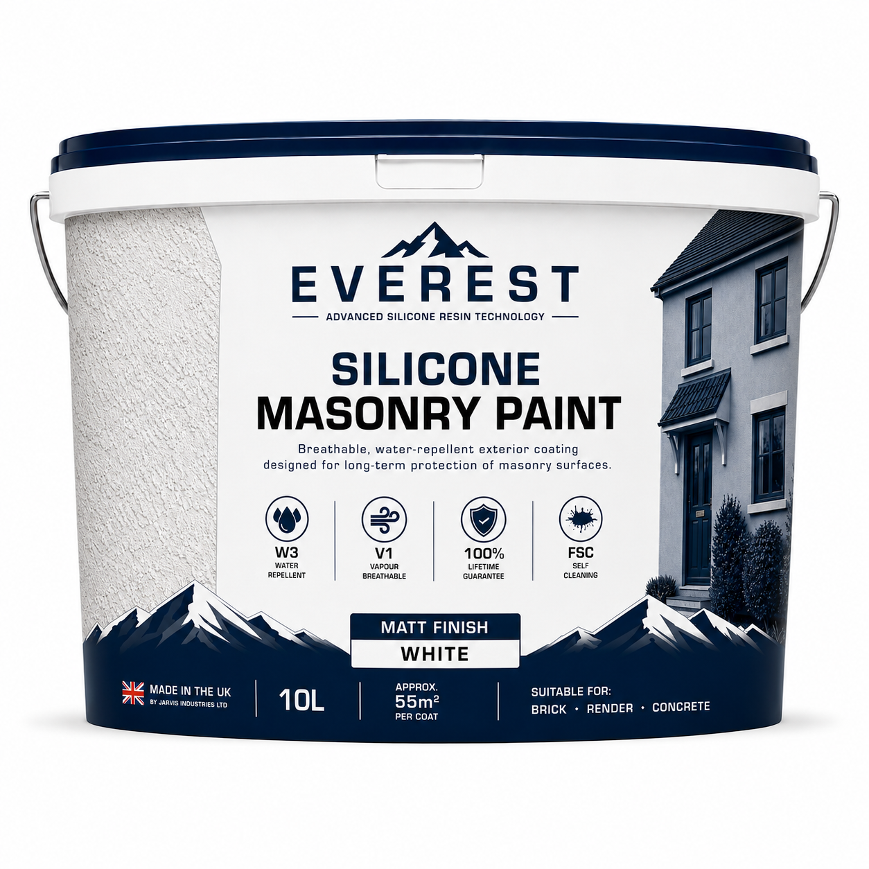 Everest Trade - Pittura per muratura liscia PremTex - Alte prestazioni - Finitura liscia