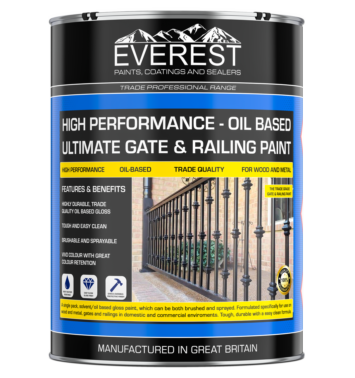 Everest Paints - Ultieme Poort- en Relingverf - Op Oliegebaseerde Coating