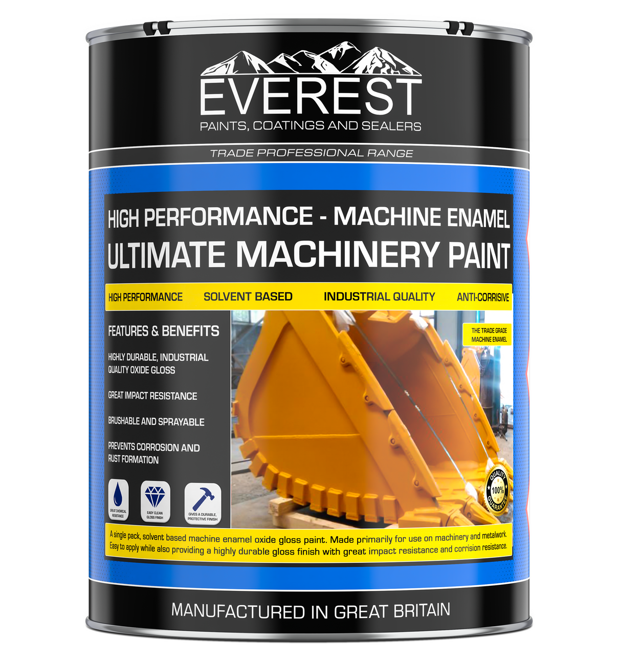 Everest Paints - Peinture émaillée pour machines ultime - À base de solvant